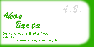 akos barta business card